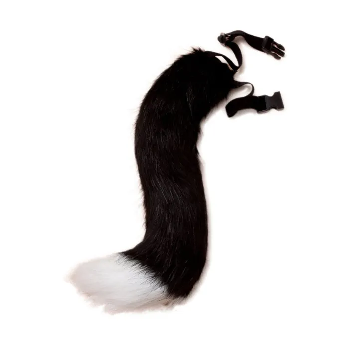 Anal ShhhOb Fur tail clip on black white