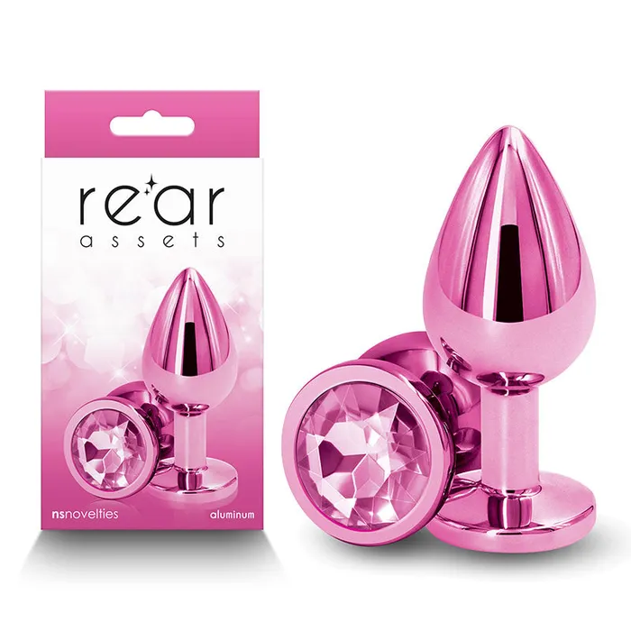 Anal ShhhWndsr Rear Assets Butt Plug with Crystal Insert Pink Medium
