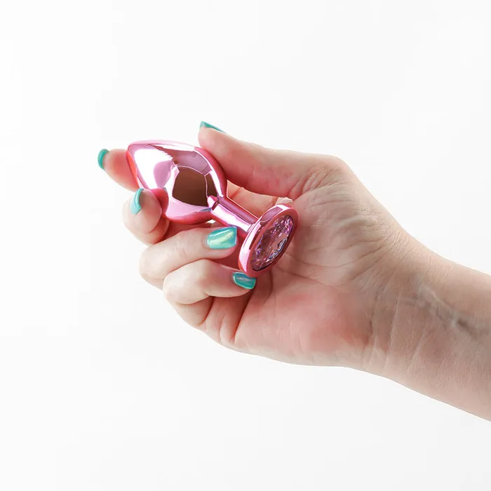 Anal ShhhWndsr Rear Assets Butt Plug with Crystal Insert Pink Medium
