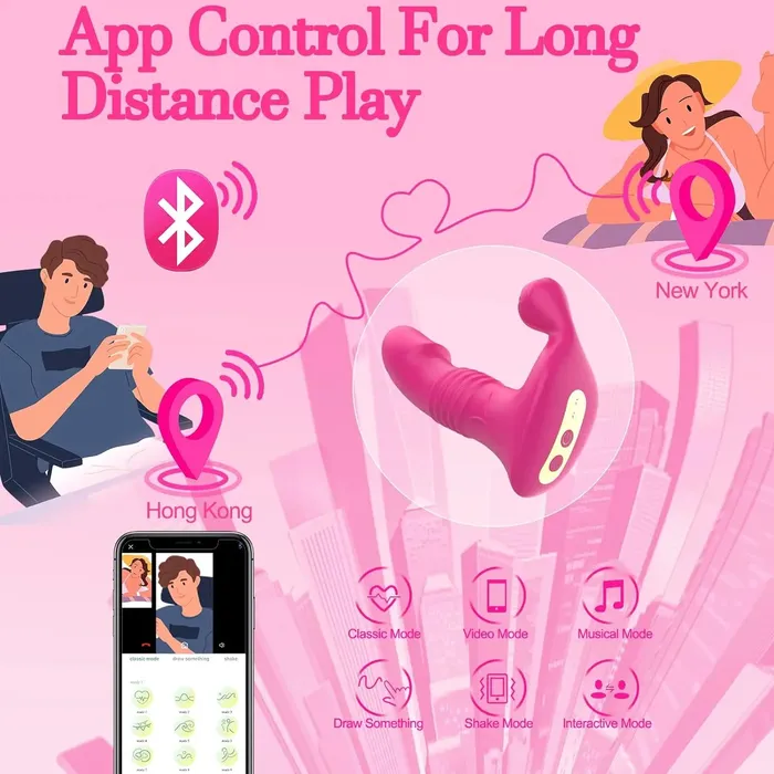 BluetoothControlled Thrusting Vibrator Amovibe Vibrators