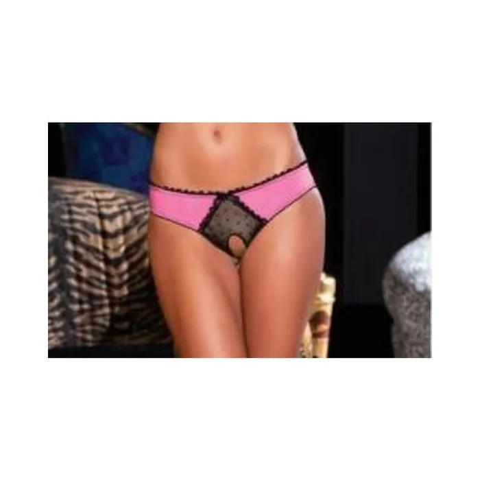 Crotchless Frills Panty with Back Bows Pink ML Fairvillacom Female Sex Toys