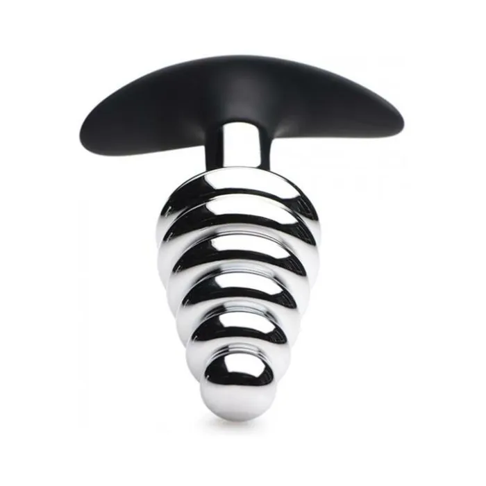 Dark Hive Metal Silicone Ribbed Anal Plug Fairvillacom Male Sex Toys