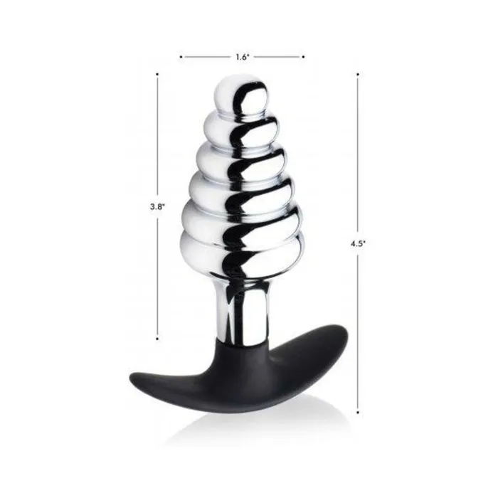 Dark Hive Metal Silicone Ribbed Anal Plug Fairvillacom Male Sex Toys