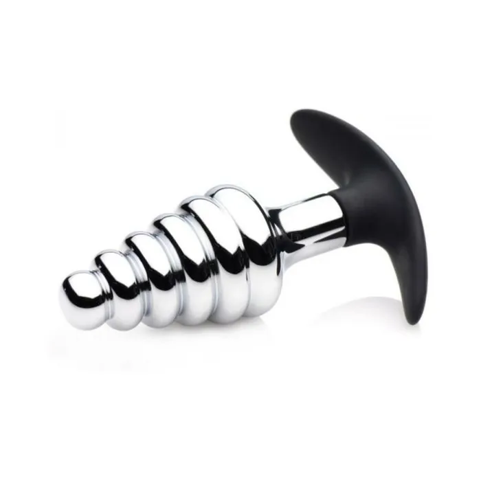 Dark Hive Metal Silicone Ribbed Anal Plug Fairvillacom Male Sex Toys