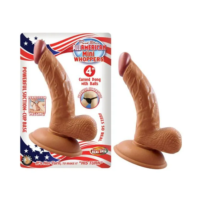 Dildos Latin American Mini Whopper Curved Dong Balls Brown 4 Inches Fairvillacom