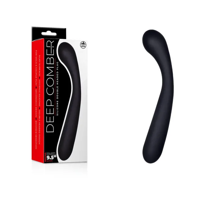 Dildos ShhhWndsr Deep Comber 24cm Curved Double Ended Dildo Black