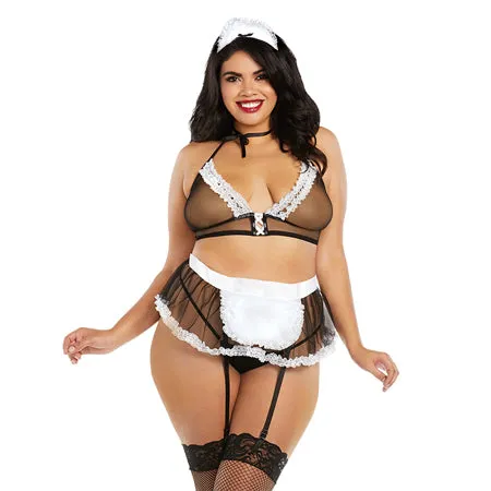 Fairvillacom Anal 4 pc Maid Halter Bralette Mini Skirt Maid Cap Neck Ribbon BlackWhite QN Fairvillacom Anal 4 pc Maid Halter Bralette Mini Skirt Maid Cap Neck Ribbon BlackWhite QN
