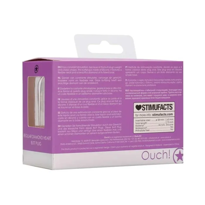 Fairvillacom Anal Diamond Heart Butt Plug Regular Purple