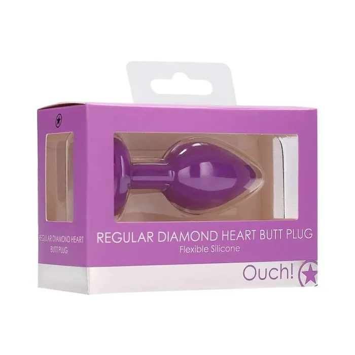 Fairvillacom Anal Diamond Heart Butt Plug Regular Purple