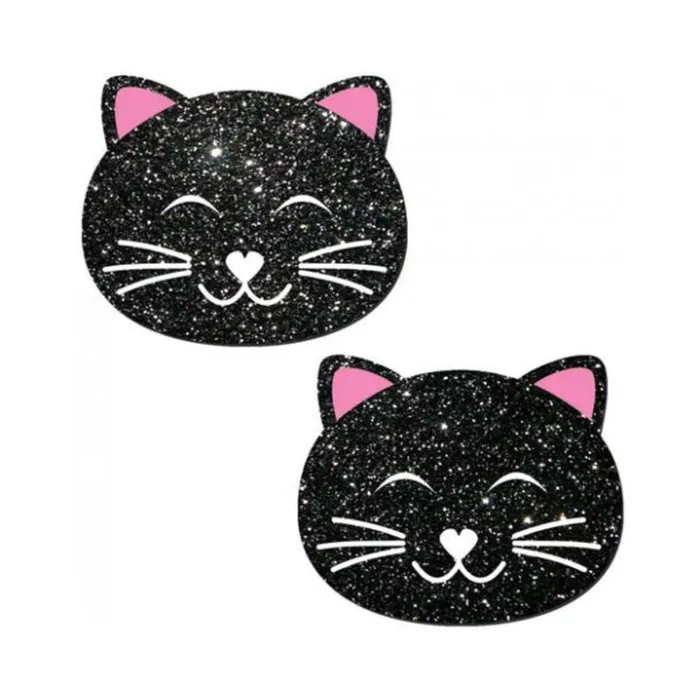 Fairvillacom Anal Kitty Black Glitter Cat Pasties OS