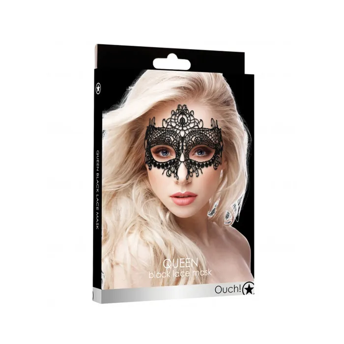 Fairvillacom Anal Ouch Queen Black Lace Mask Black OS