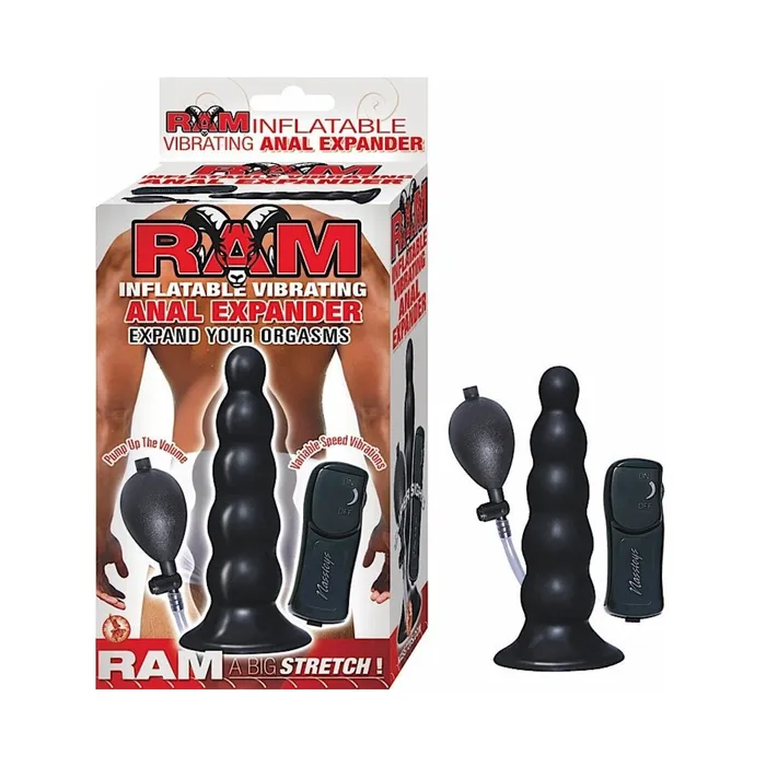 Fairvillacom Anal Ram Inflatable Vibrating Anal Expander Black