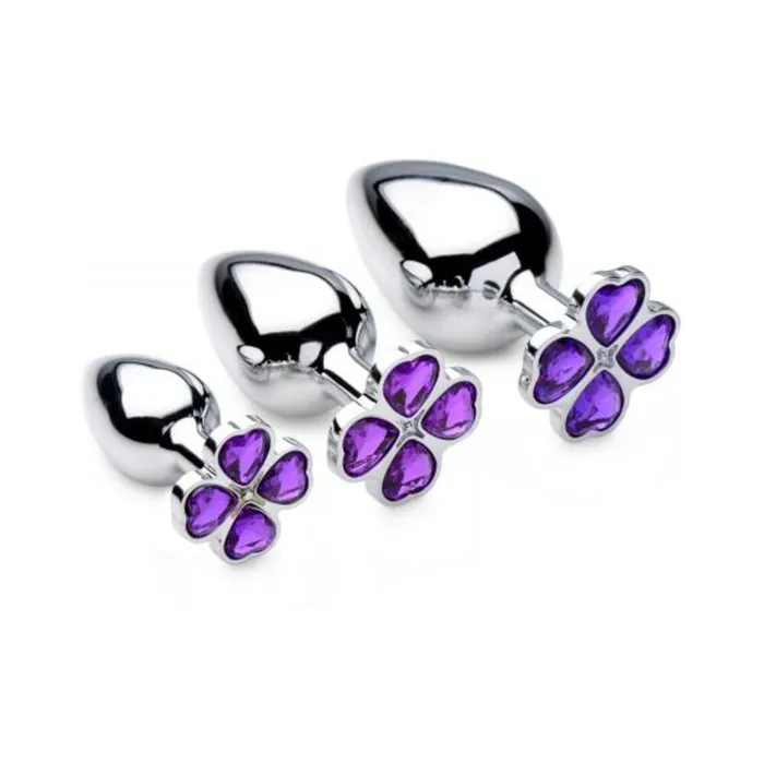 Fairvillacom Booty Sparks Violet Flower Gem Anal Plug Set Anal