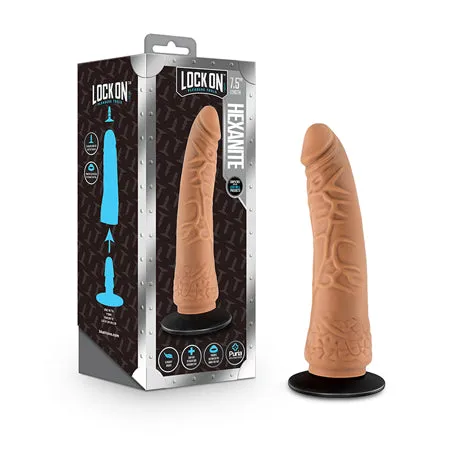 Fairvillacom Dildos Blush Lock On 75 Hexanite Dildo wSuction Cup Adapter Mocha