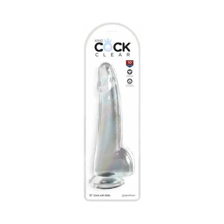 Fairvillacom Dildos King Cock Clear 10 Cock wBalls Clear