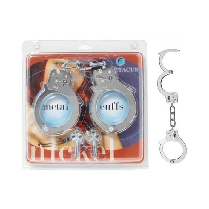 Fairvillacom Dildos Nickel Coated Steel Handcuffs With Single Lock Silver