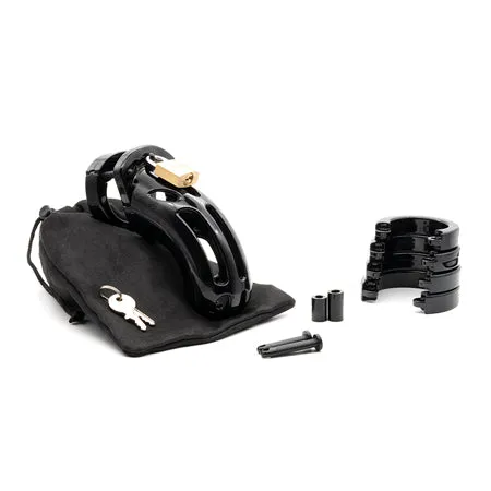 Fairvillacom Dildos The Curve 3 34 Curved Cock Cage Lock Set Black