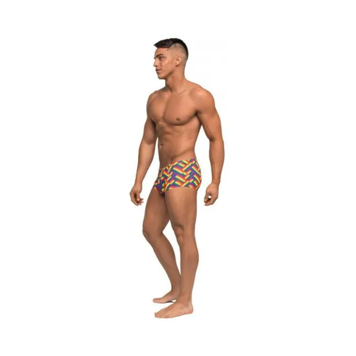 Fairvillacom Female Sex Toys Pride Fest Contoured Pouch Mini Shorts Rainbow Lg