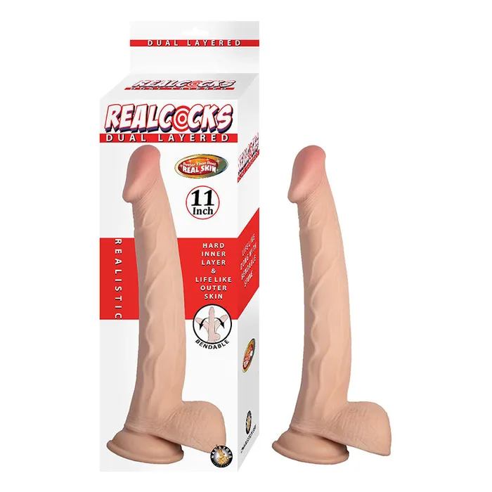 Fairvillacom Female Sex Toys Realcocks Dual Layered 11in White