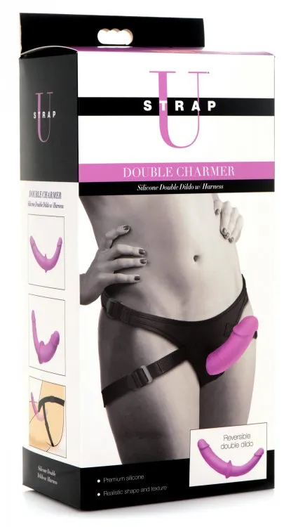 Fairvillacom Female Sex Toys STRAP U DOUBLE CHARMER DOUBLE DILDO W HARNESS