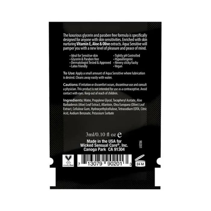 Fairvillacom Lubricants Wicked Aqua Sensitive Water Based Lubricant 1 oz