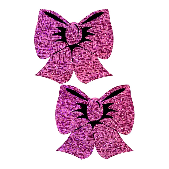 Fairvillacom Nipple Clitoral Toys Pastease HotPnk GlitterBow Nipple Pasty