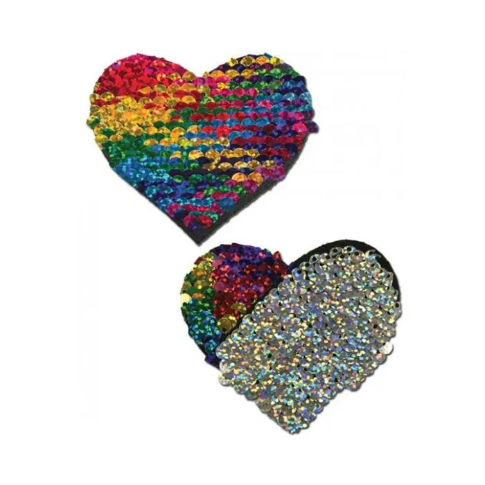 Fairvillacom Pastease Color Changing Flip Sequins Heart Rainbow OS Anal