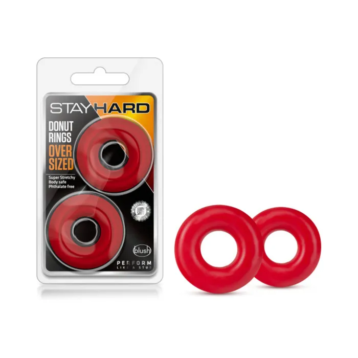 Fairvillacom Stay Hard Donut Rings Oversized Red Vibrators