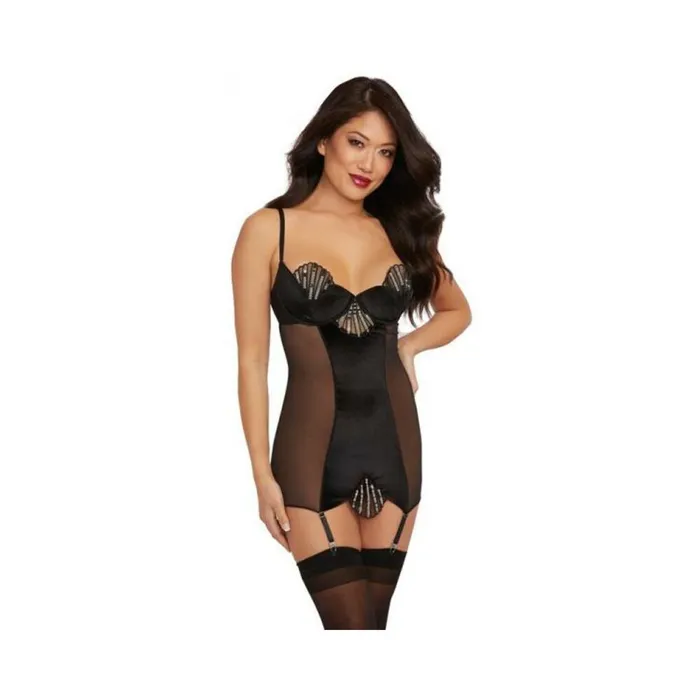Fairvillacom Vibrators DG Stretch Velvet Gater slip BLK L