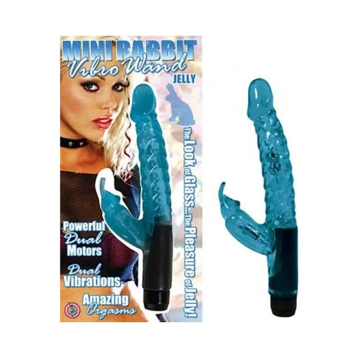 Fairvillacom Vibrators Jelly Mini Rabbit Vibro Wand Blue