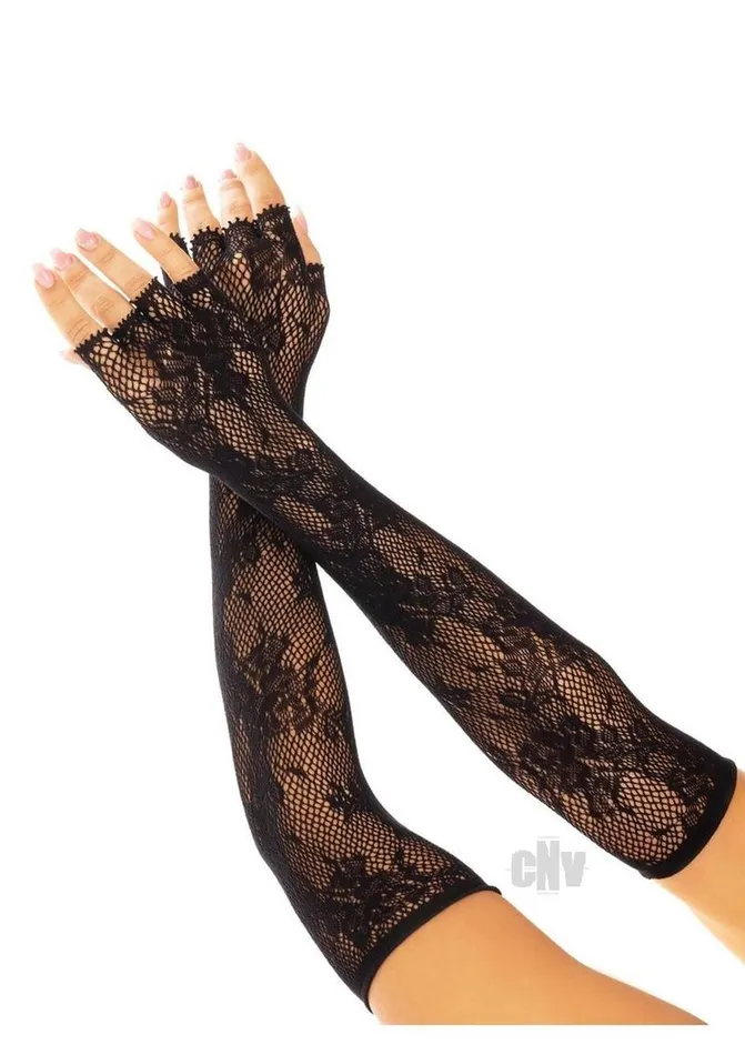 Fairvillacom Vibrators Seamless Opera floral Fingerless Os Blk
