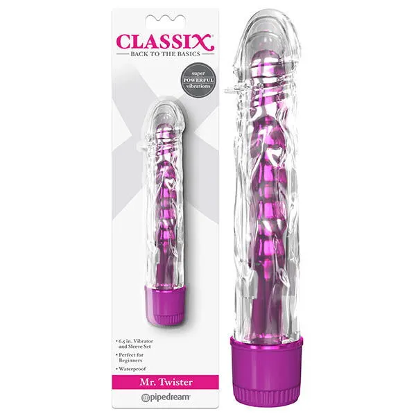 Female Sex Toys Classix Mr Twister Metallic 165 cm 6 Vibrator with Clear Sleeve ShhhWndsr Female Sex Toys Classix Mr Twister Metallic 165 cm 6 Vibrator with Clear Sleeve ShhhWndsr