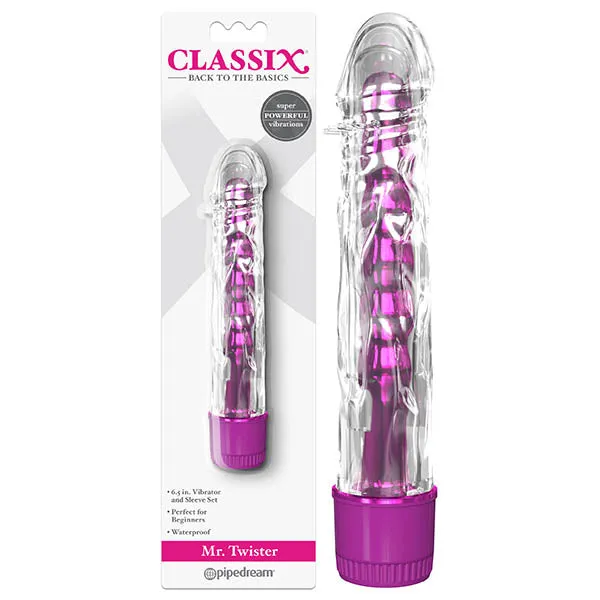 Female Sex Toys Classix Mr Twister Metallic 165 cm 6 Vibrator with Clear Sleeve ShhhWndsr Female Sex Toys Classix Mr Twister Metallic 165 cm 6 Vibrator with Clear Sleeve ShhhWndsr