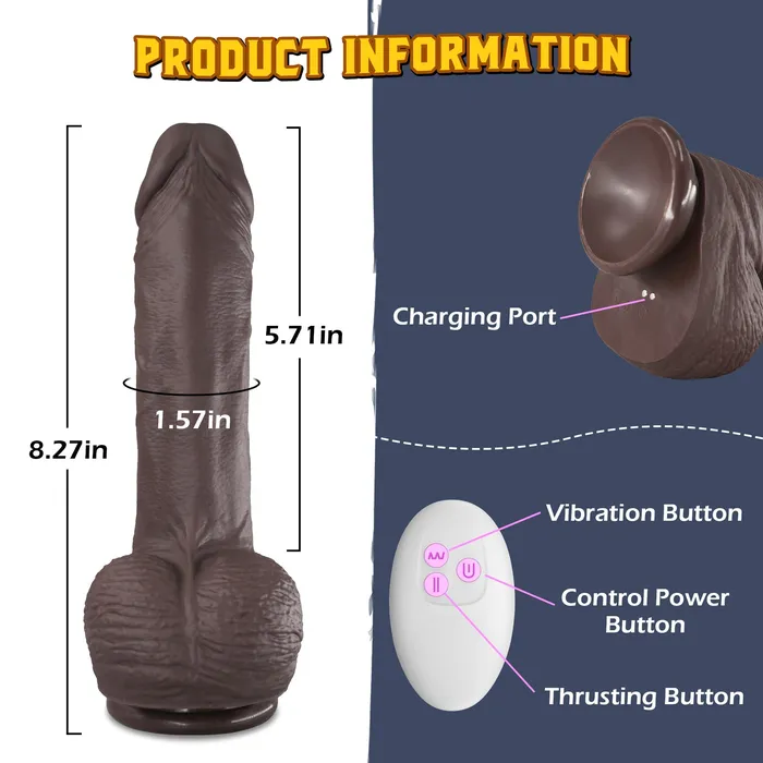 Female Sex Toys KERERO Georgi Dildo Realistic Vibrator with Thrusting Vibrating Patterns
