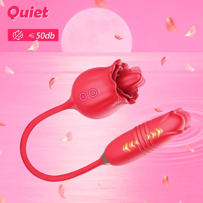 Female Sex Toys KERERO Insignia Rose Vibrator with Licking Thrusting