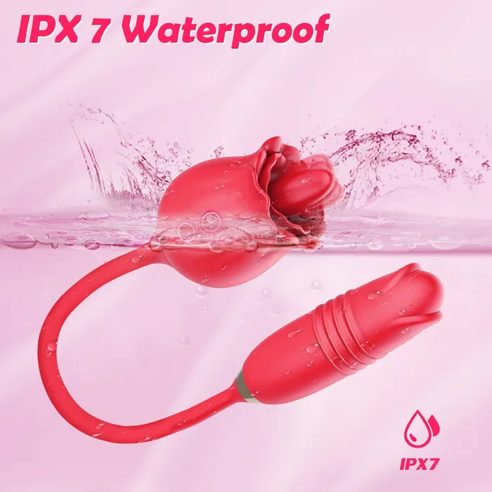 Female Sex Toys KERERO Insignia Rose Vibrator with Licking Thrusting