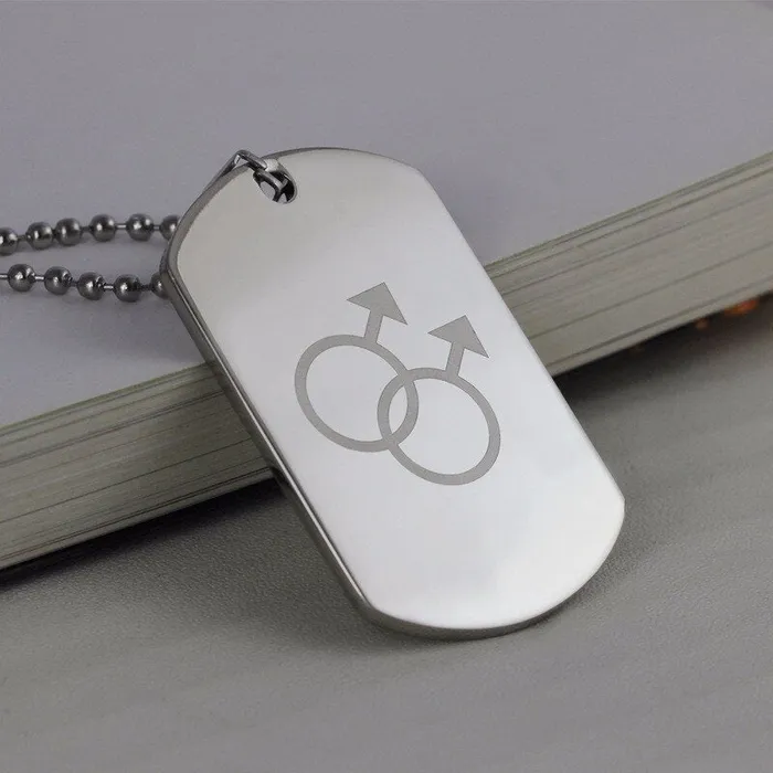 Female Sex Toys Necklace LGBT Pride twin Mars symbol dog tag in Silver ShhhOb Female Sex Toys Necklace LGBT Pride twin Mars symbol dog tag in Silver ShhhOb
