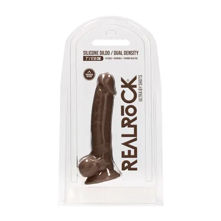 Female Sex Toys Realrock Ultra 7 Silicone Dildo Brown Fairvillacom