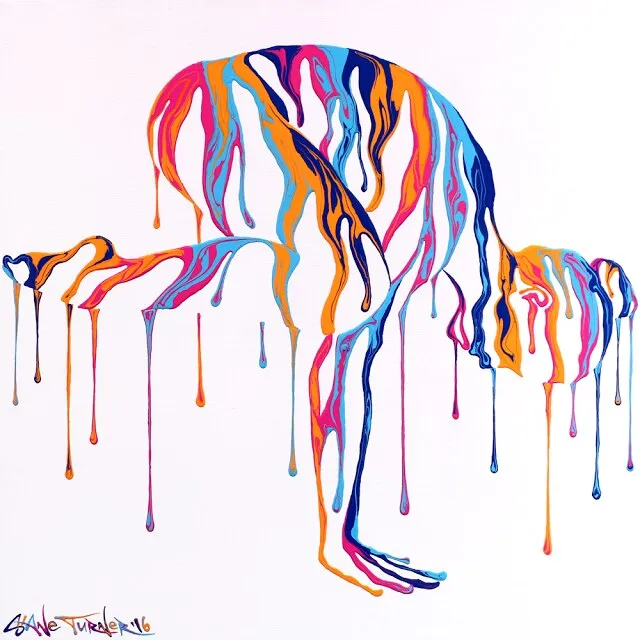 Female Sex Toys ShhhOb Playful girl Vibrant line art printed on canvas Image 1 of 3