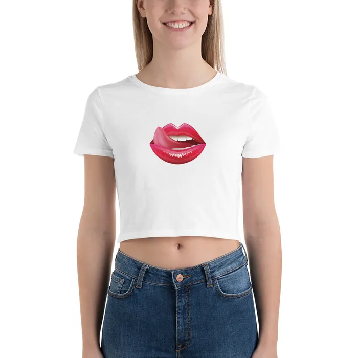 Female Sex Toys ShhhPrntfl Womens Crop Top LIPS in 2 colours