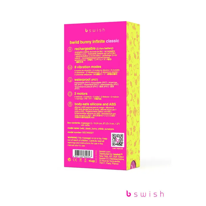 Female Sex Toys ShhhWndsr Bwild Classic Bunny Infinite Sunset Sunset 152 cm USB Rechargeable Rabbit Vibrator