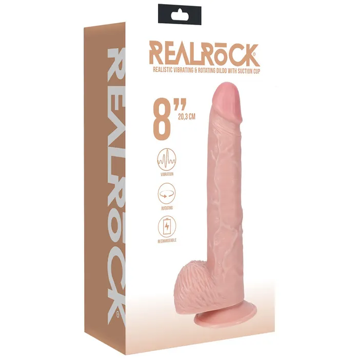 Female Sex Toys ShhhWndsr REALROCK 20cm Vibrating Rotating Cock with Balls Flesh Female Sex Toys ShhhWndsr REALROCK 20cm Vibrating Rotating Cock with Balls Flesh