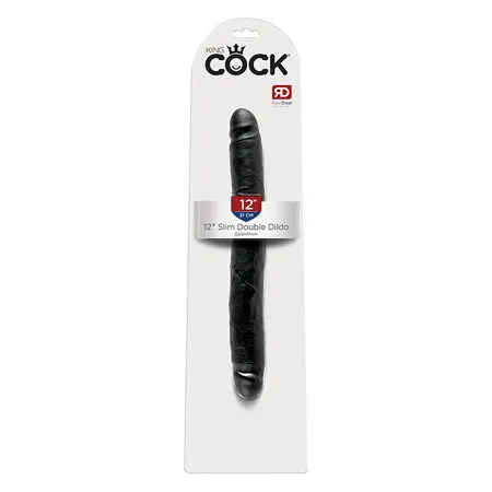 King Cock 12 Inch Slim Double Dildo Black Fairvillacom Dildos