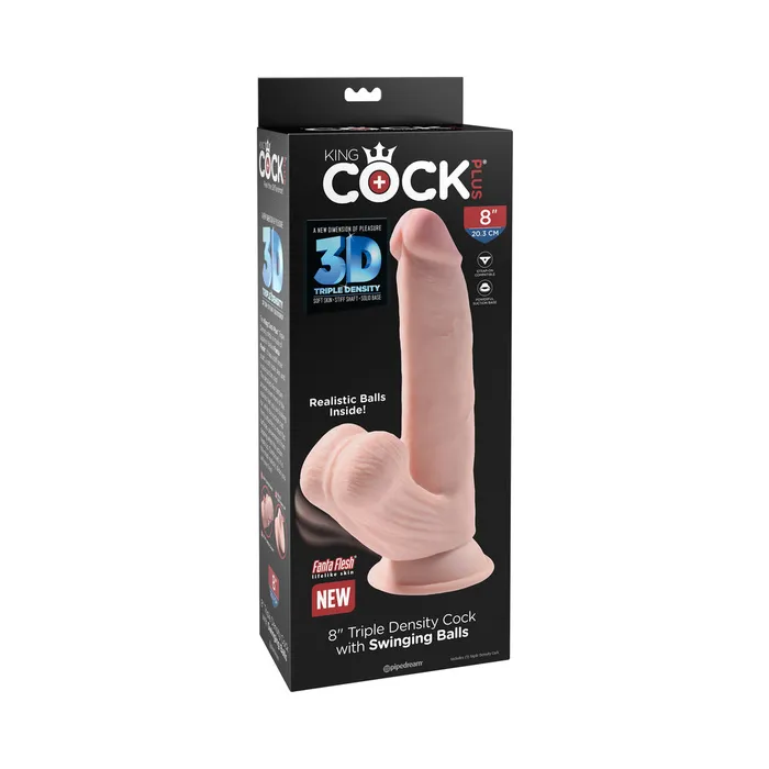 King Cock Triple Density Cock 8 In With Swinging Balls Fairvillacom Dildos