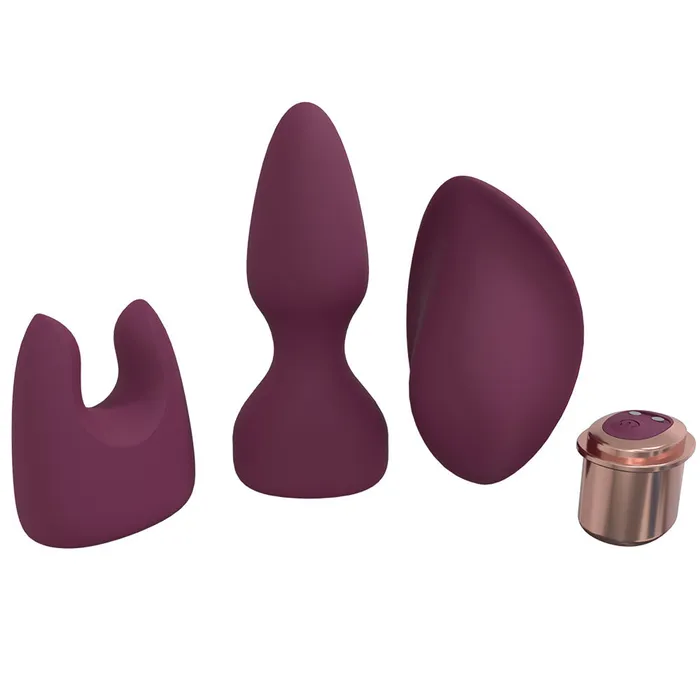 Loveline ULTIMATE Kit interchangeable Bullet Vibe Set Burgundy ShhhWndsr Vibrators