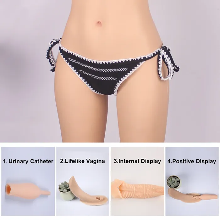 Lower body female suit with vaginal tract penis sleeve ShhhOb Male Sex Toys