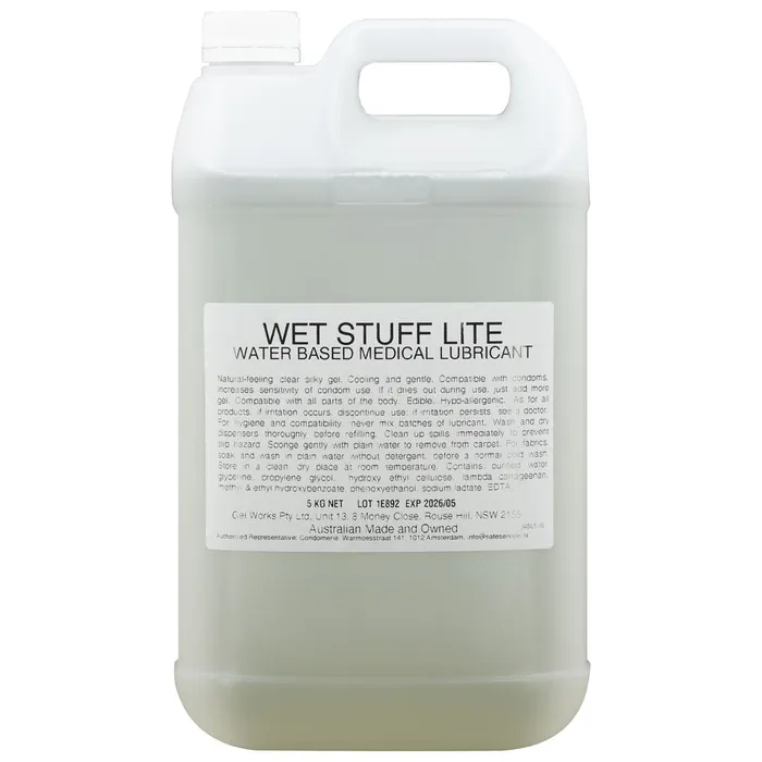 Lubricants ShhhWndsr Wet Stuff Lite 5kg Bottle Water Based Lubricant 5 kg Tube Lubricants ShhhWndsr Wet Stuff Lite 5kg Bottle Water Based Lubricant 5 kg Tube