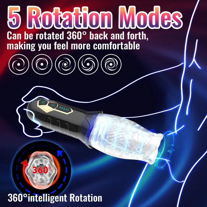 Male Sex Toys KERERO Palette Automatic Masturbator with Rotating Vibrating Patterns