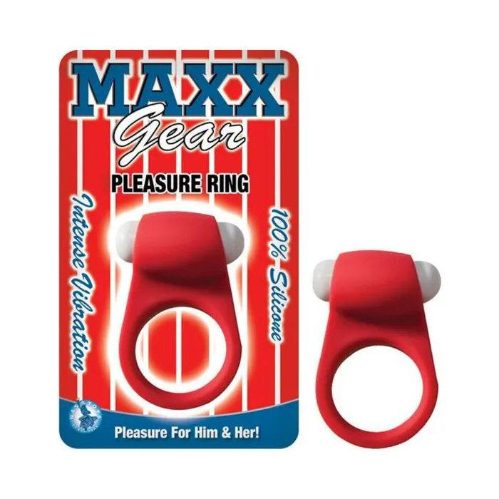Maxx Gear Pleasure Ring Red Vibrating Cockring Fairvillacom Male Sex Toys