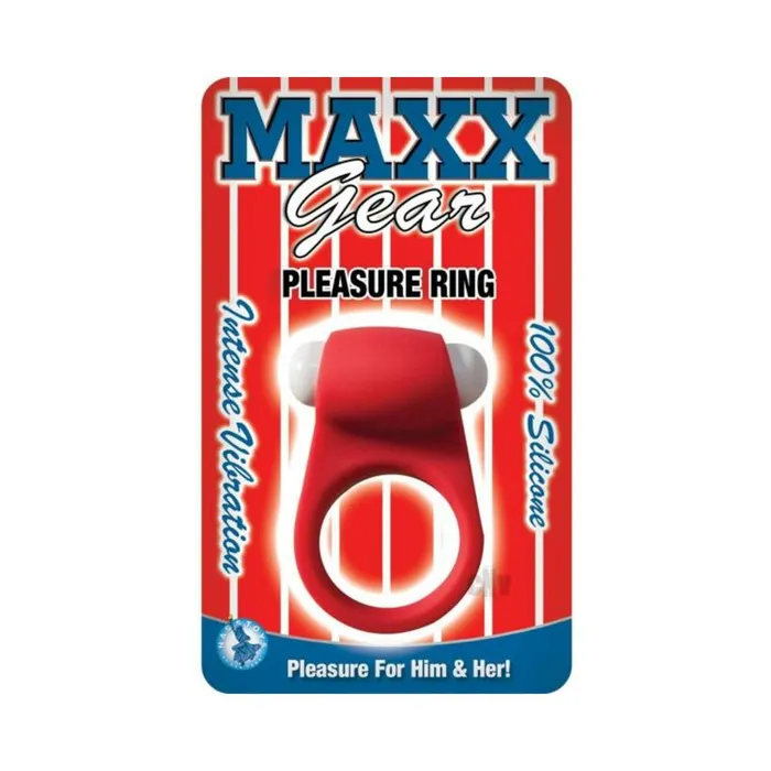 Maxx Gear Pleasure Ring Red Vibrating Cockring Fairvillacom Male Sex Toys